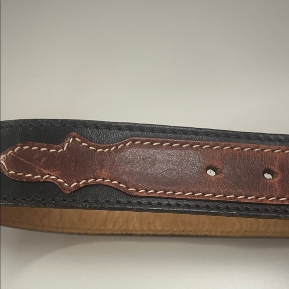 Anne Klein for Calderon black Leather Belt w/ Brown leather accents Med